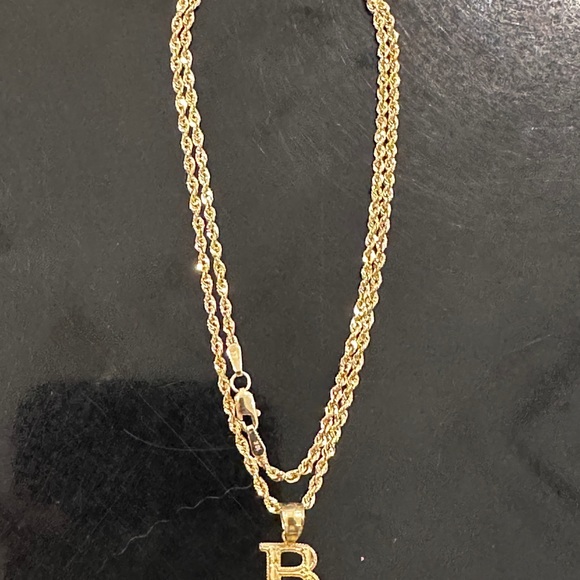 10kt gold chain and charm